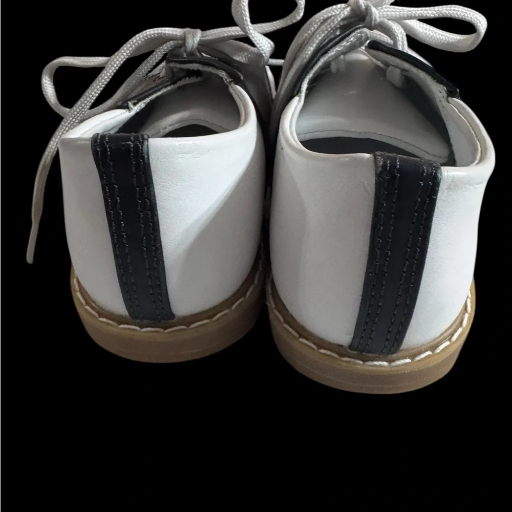 Trimfoot Oxford Black White Saddle Toddler Shoes - Picture 3 of 7